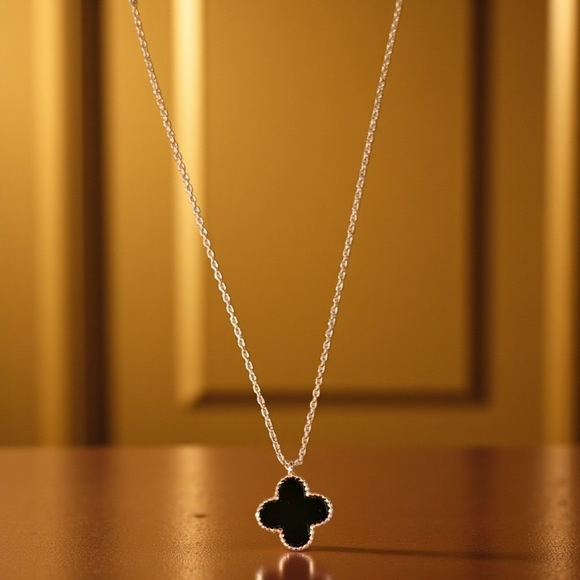 Jewelry - Mini Black Clover Necklace